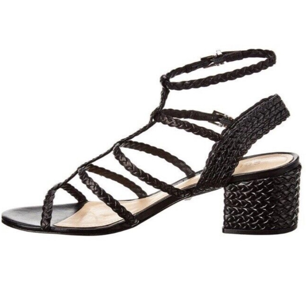 Schutz Rosalia Braided Block-Heel Sandal, size 8.5